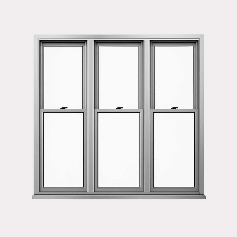 Aluminum Double Hung Triple Pane Window 1800 H x 2110 W
